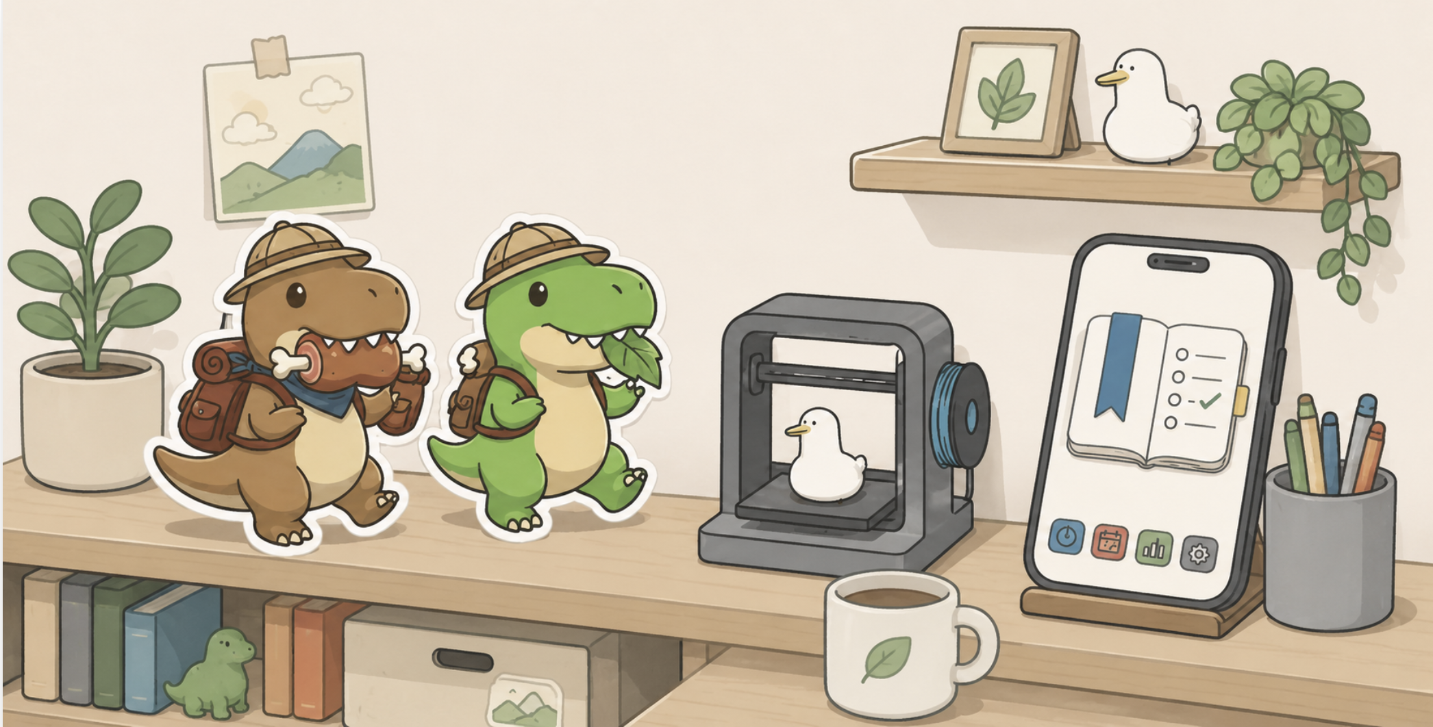 かたてまで作っているもの：LINEスタンプ・3Dプロダクト・iOSアプリのイメージイラスト