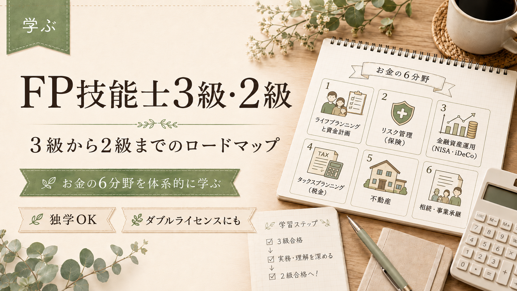 FP技能士3級・2級を「かたてま」で攻略する方法【2026年最新版】