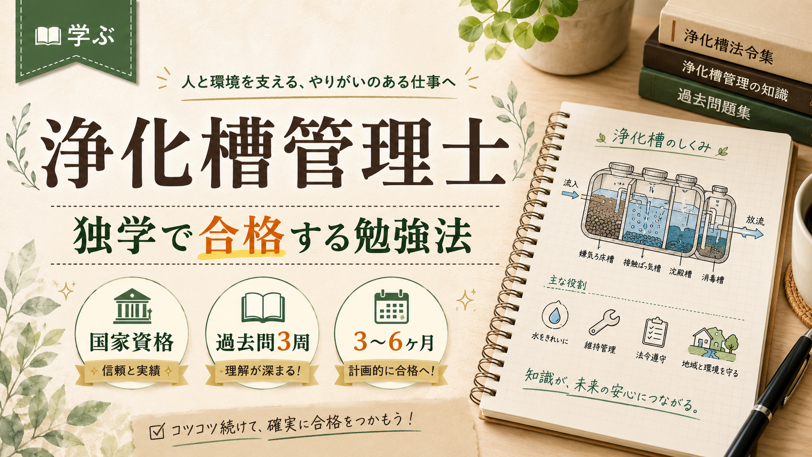 浄化槽管理士を「かたてま」で攻略する方法【2026年最新版】